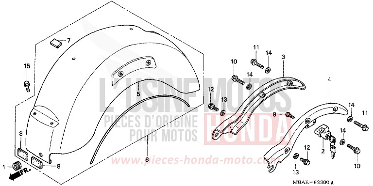 REAR FENDER for Shadow Aero NOIR (NH1X) from 2001